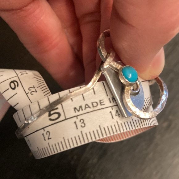 Handmade Sterling Silver Heart Bracelet w/Turquoise Bead Child or Small Adult - Picture 6 of 6